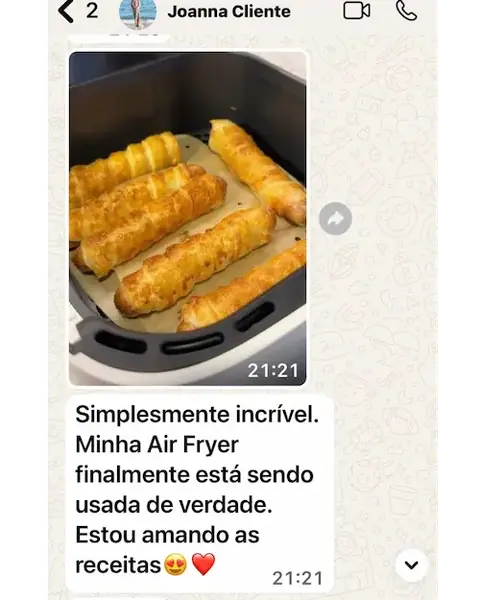 Depoimento de cliente 1 no WhatsApp